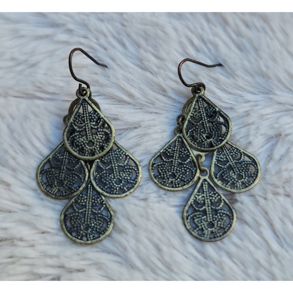 Boho tear drop chandelier dangle earrings